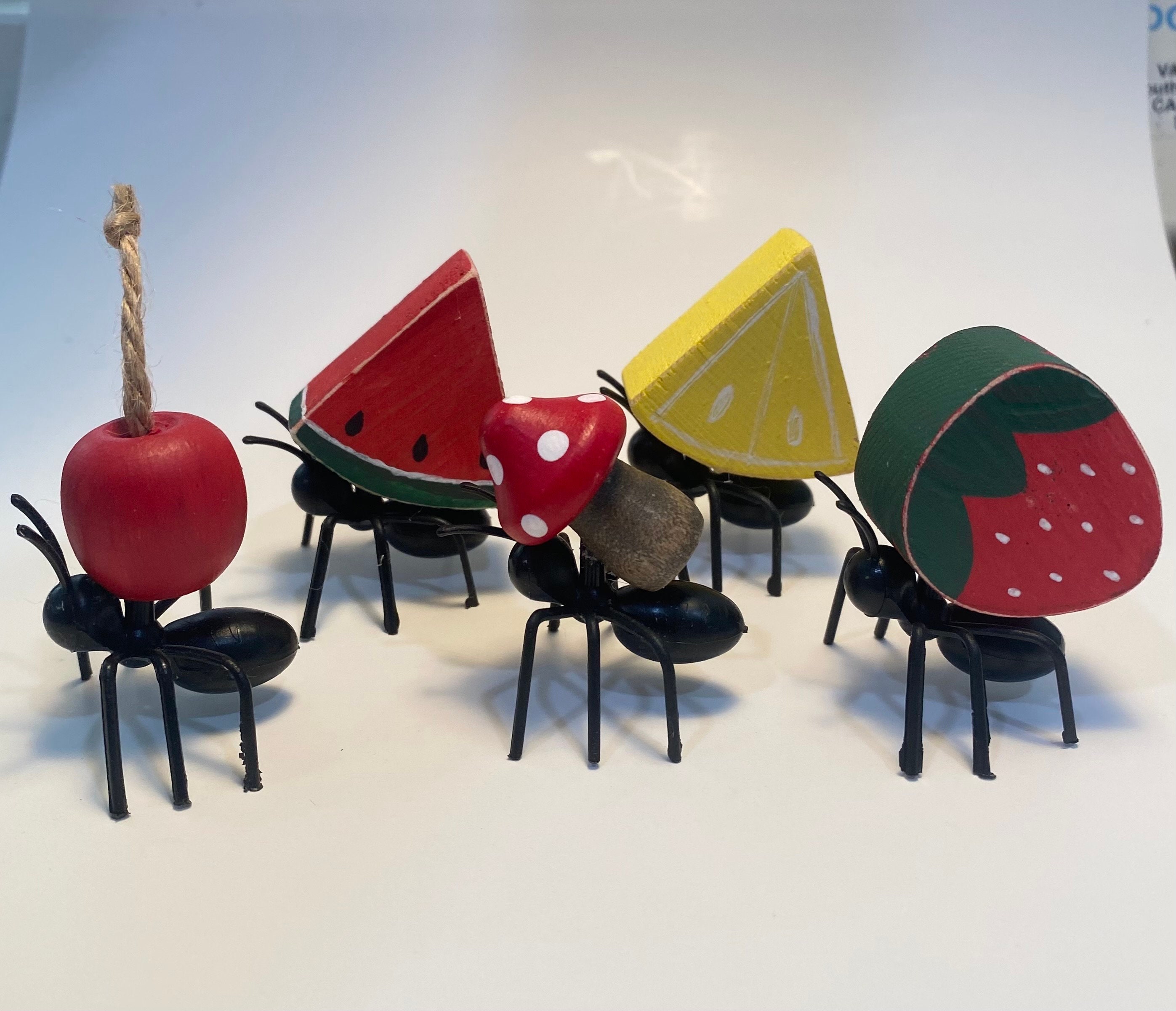Ants Carrying, Watermelon / Strawberry / Cherry / Lemon / Mushroom