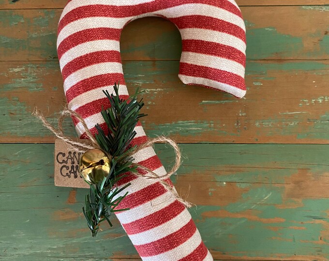 Handmade Candy Cane Plush Ornament / Holiday Tiered Tray Decor