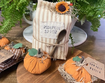 Handmade Pumpkin Spice Decor, Primitive Fall Decoration