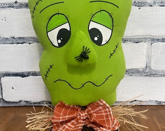 Handmade Frankenstein sitter / Statue / Halloween Decor