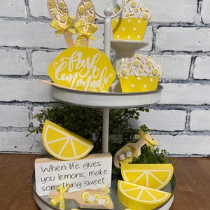 Lemon Decor / Lemon Tiered Tray Decor / Summer decor / Spring Decor  / Bowl Filler / Tiered Tray Decor