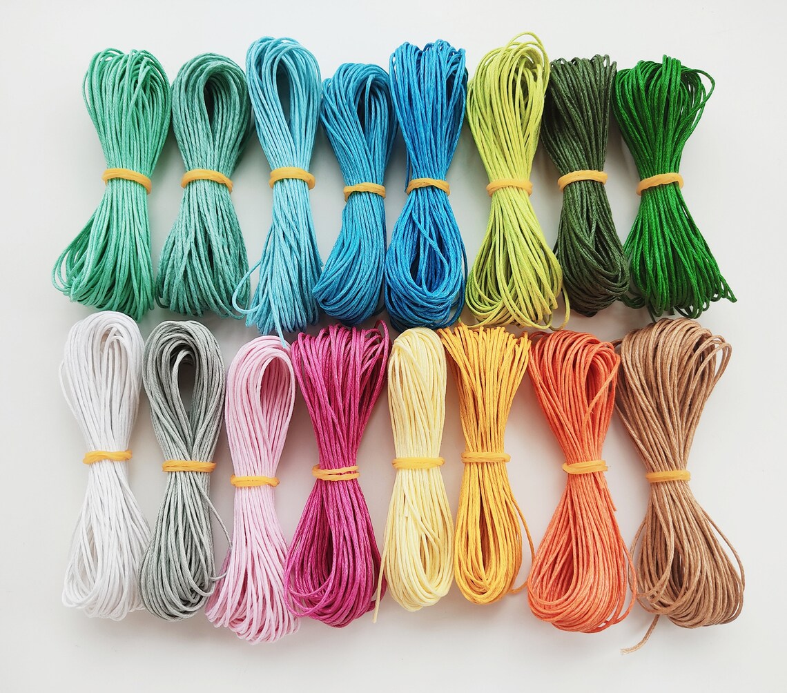 10MTS 1mm 16 COLORS waxed cotton yarn to choose from 16 Etsy