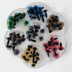 10MM 35 pairs of Safety eyes Box, 7 different colors YEUX DE sécurité 35 pairs of 10 mm Safety eyes Box, 7 different colors YEUX DE sécurité image 1