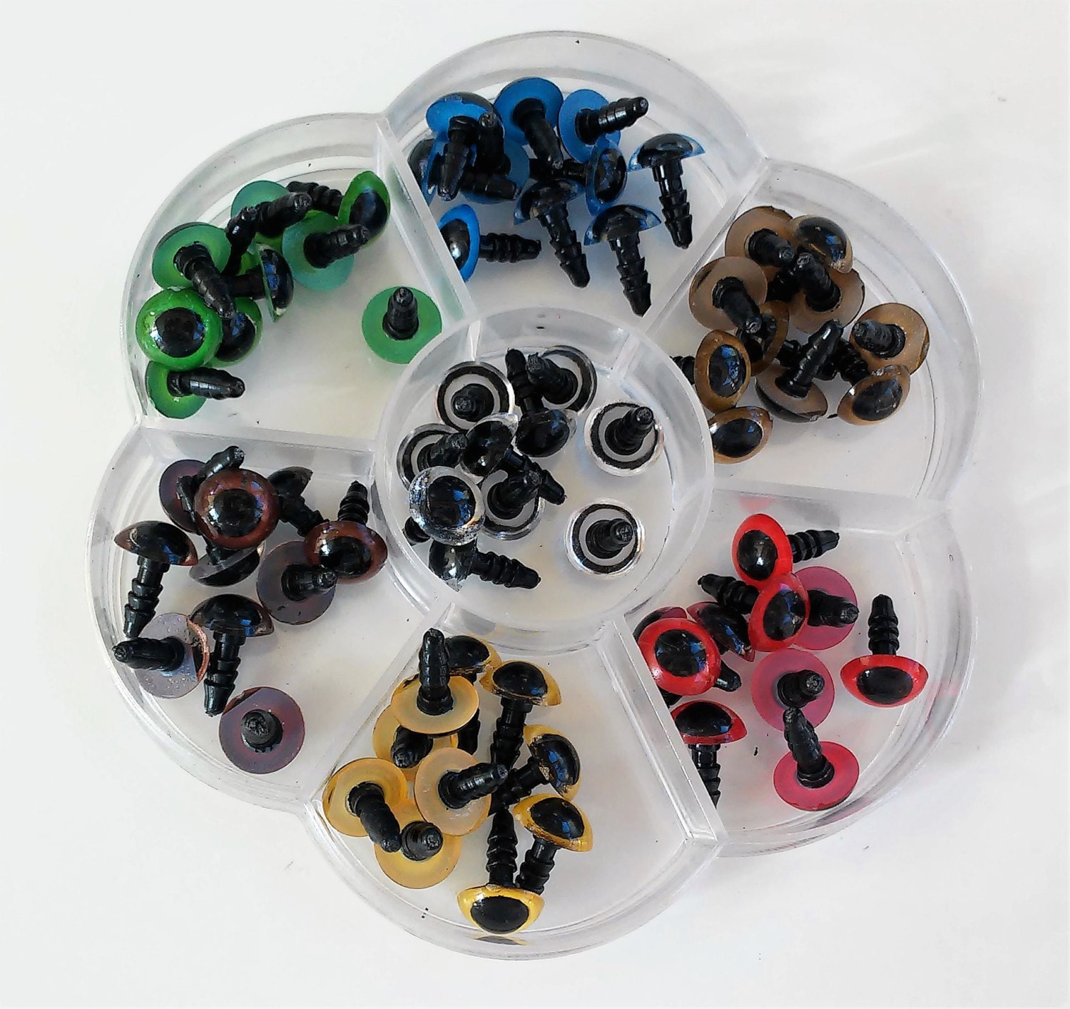 Yeux de sécurité en plastique - pour peluche et amigurumi - 6 mm - Noir x20  paires - Perles & Co