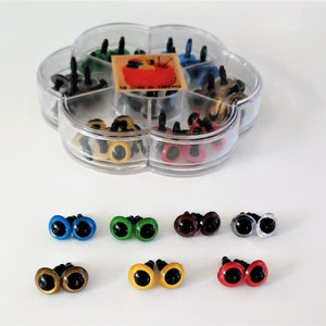 10MM 35 pairs of Safety eyes Box, 7 different colors YEUX DE sécurité 35 pairs of 10 mm Safety eyes Box, 7 different colors YEUX DE sécurité image 2