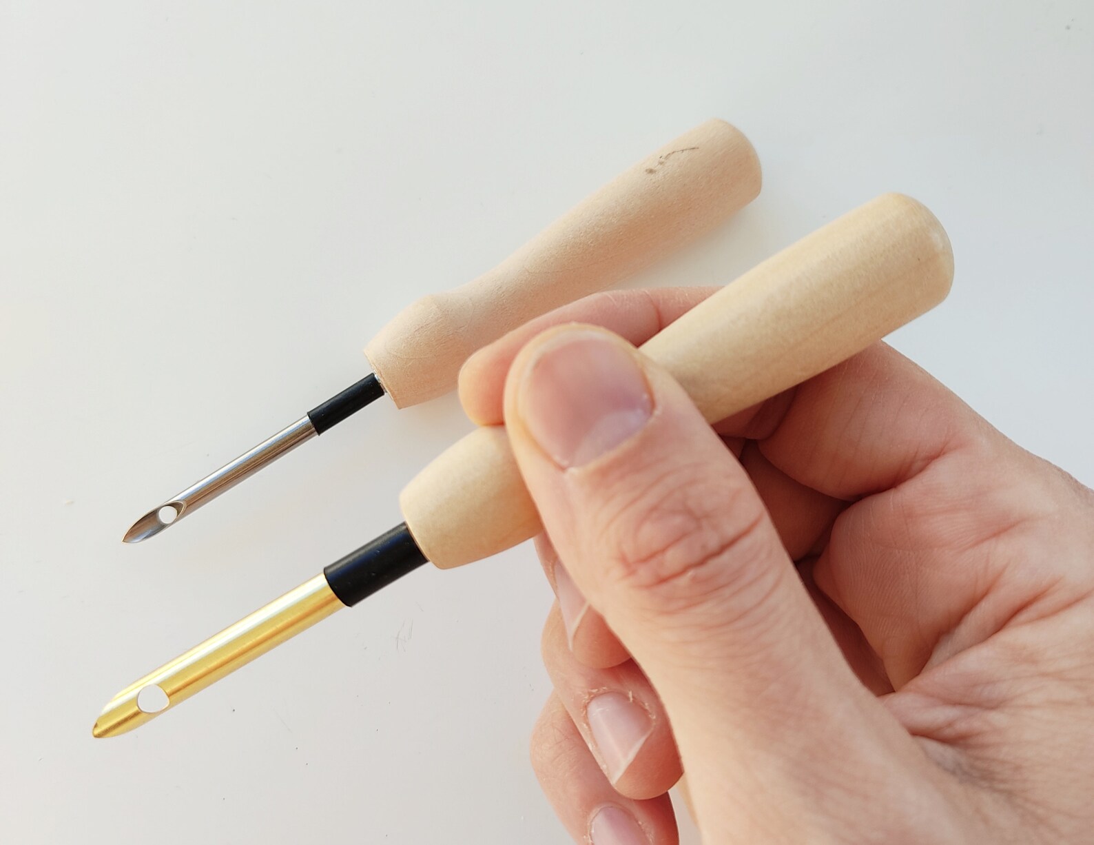 Set of 2 embroidery needles 35mm and 5mm with wooden handle  etsy Set of 2 embroidery needles 35mm and 5mm with wooden handle  etsy