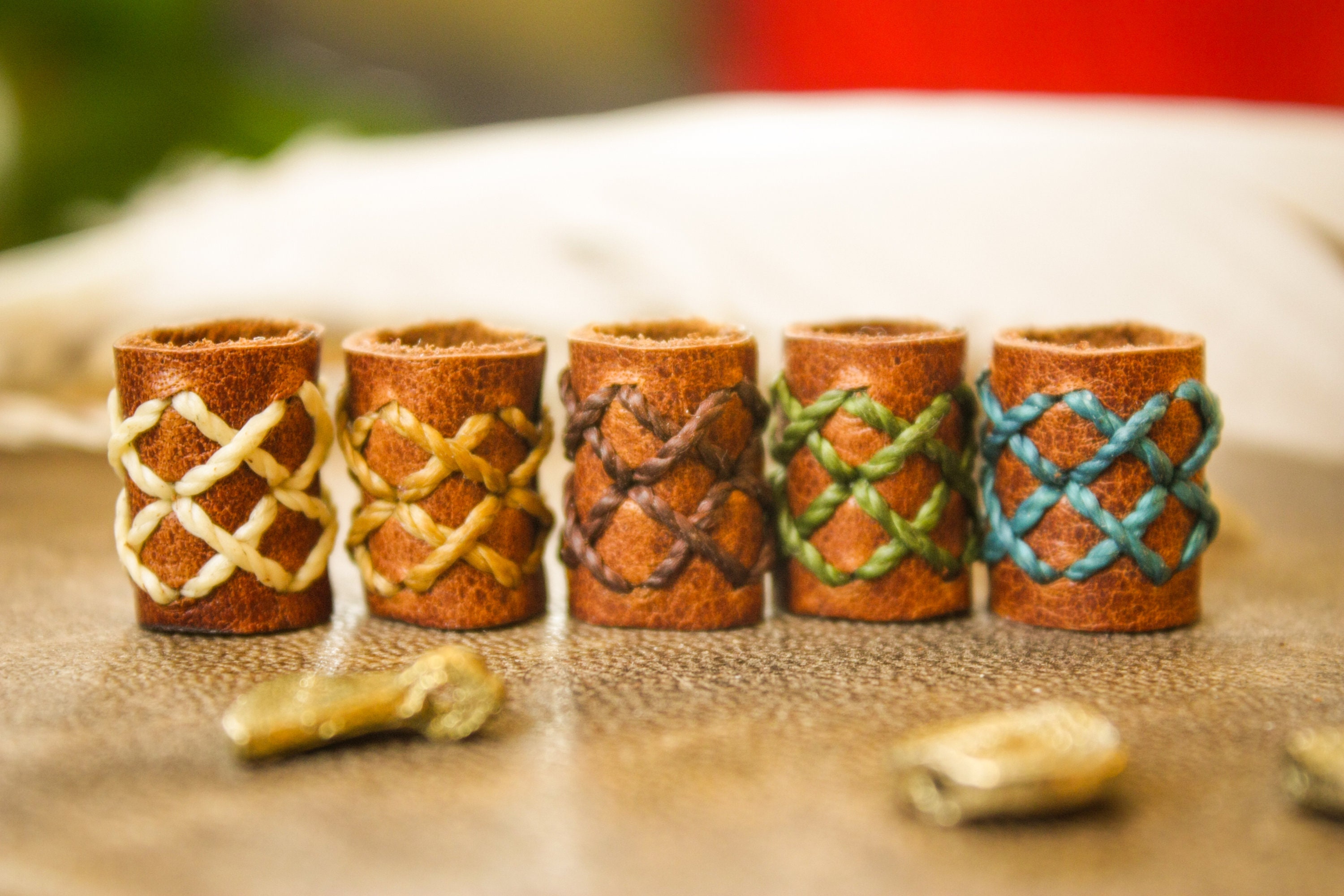 Leather Dread Beads Loc Jewelry Leather Dreadbead Dreadlock | Etsy