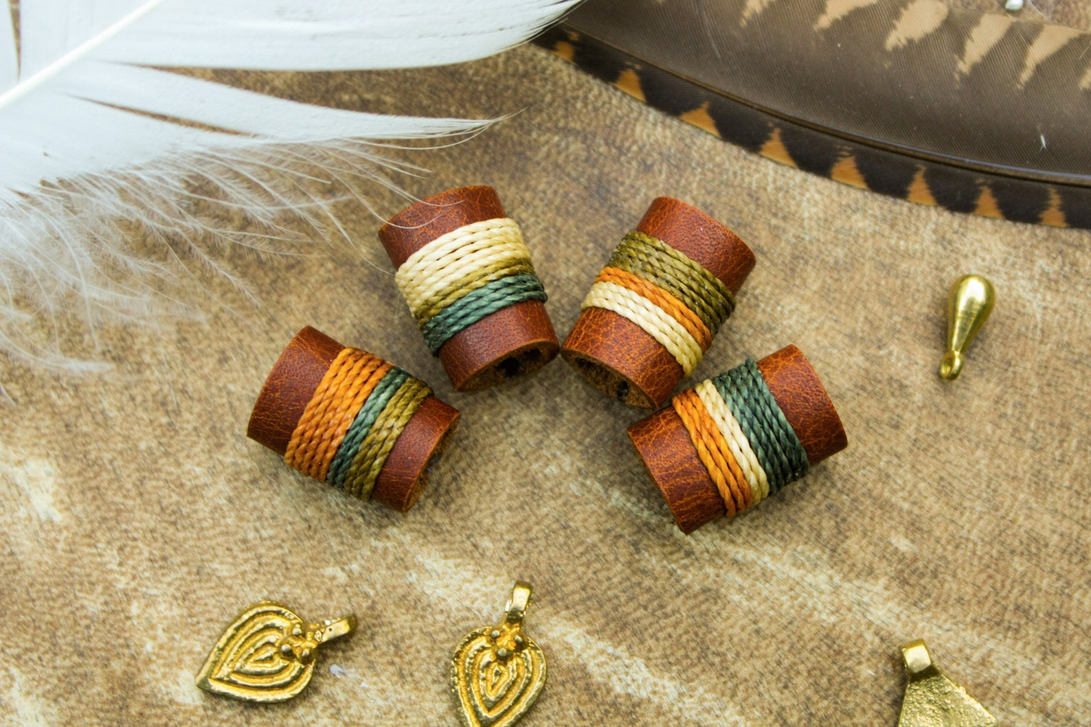 Leather Dread Beads Loc Jewelry Leather Dreadbead Dreadlock - Etsy