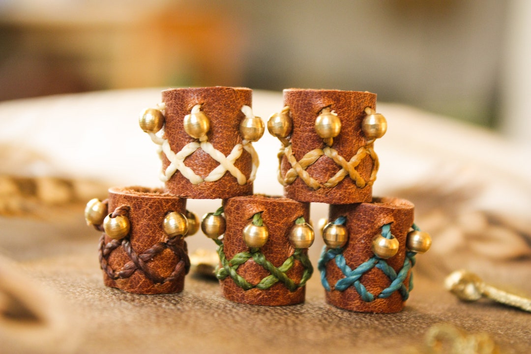 Leather Dreadlock Beads - Loc Jewelry Leather Dreadbead Dread Bead ...