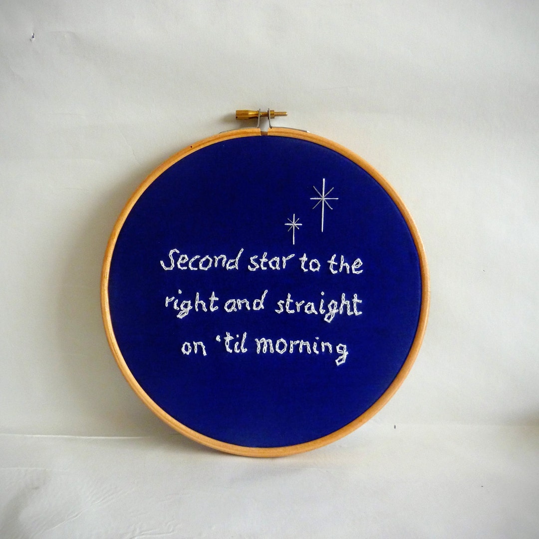 Disney Peter Pan Inspired Second Star to the Right Embroidery - Etsy