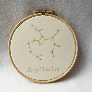 Zodiac Star Sign Sagittarius Constellation Embroidery Hoop