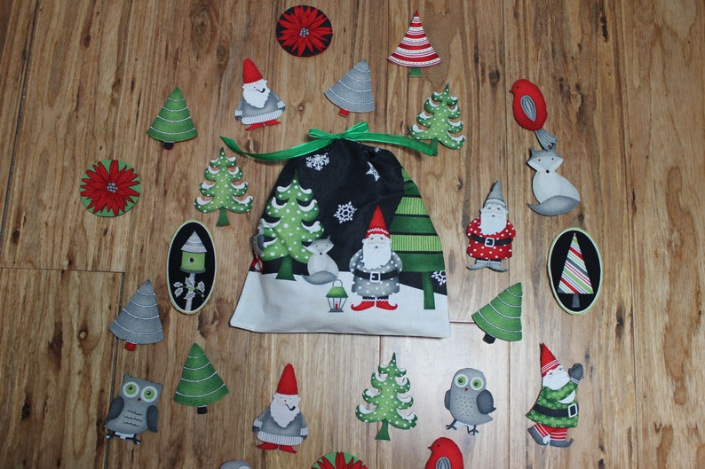 Happy Gnome Fabric Advent Calendar With Storage Bag and Day Etsy