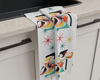 Atomic Koi Fish Tea Towel | Mid Century Modern Kitchen Towel