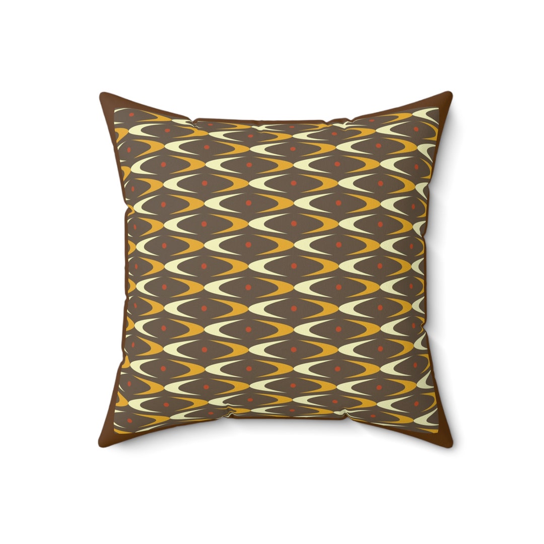 Brown Geometric Boomerang Throw Pillow Square Throw Pillows Sofa