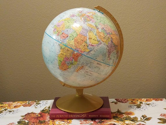 70 S Replogle World Globe Leroy M Tolman Desk Globe Etsy