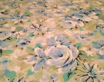 Sábana plana Marvellair azul y verde con rosas y margaritas florales, tamaño individual