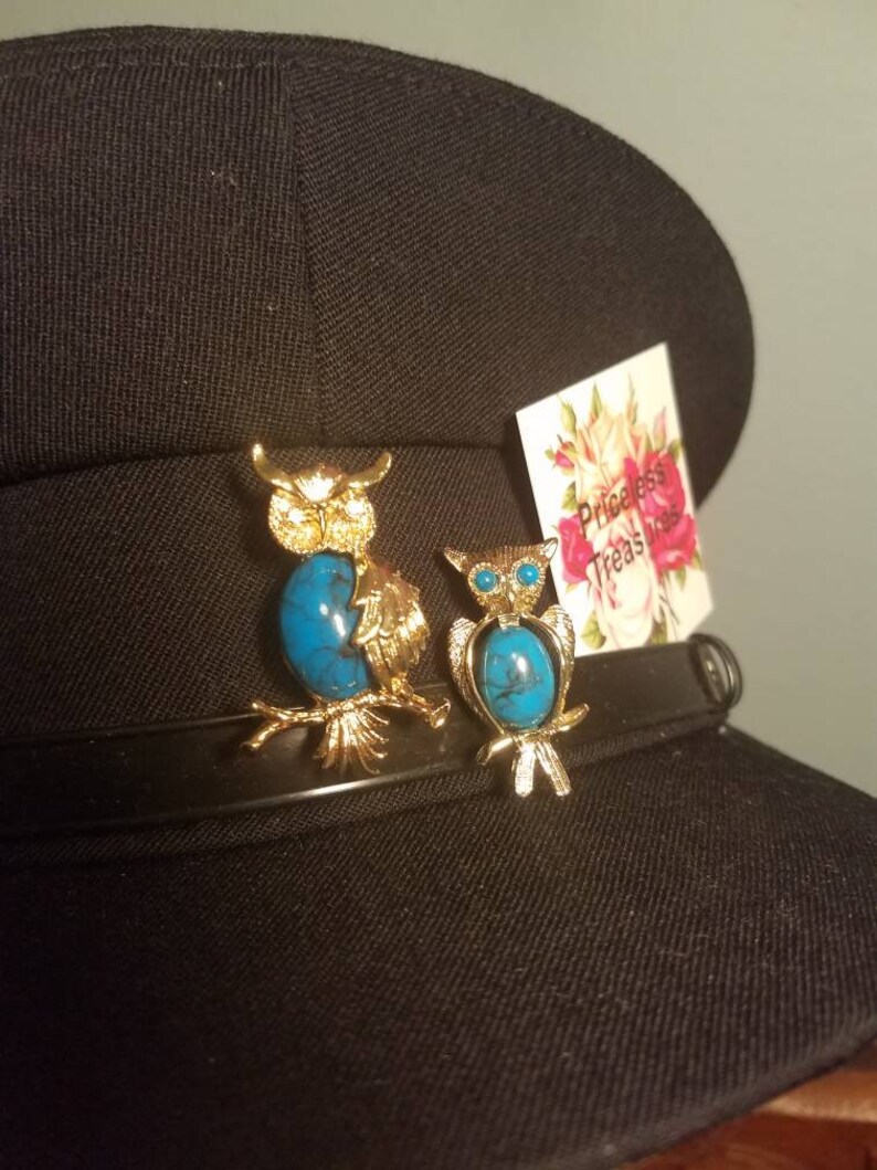 Pair of Owl scatter pinbrooches designer signed gerry/'s free shipping U.S only