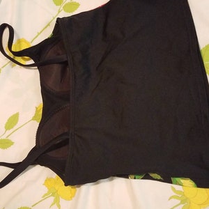 Beautiful Black Bikini/tankini Top With Rose Details Coles of - Etsy