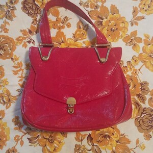 Mod Naturalizer red patent leather top handle Red kelly handbag rockability pin-up free shipping U.S only 50/60s fashion