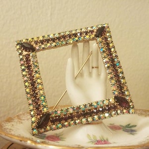 Amethist and Aurora borailas rhinestone geometric brooch free shipping U.S only