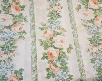 Stripped rose/floral twin size fllat sheet