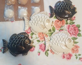 Vintage Lefton Tropical Fish Wall Plaques: Mid-Century Nautical Decor