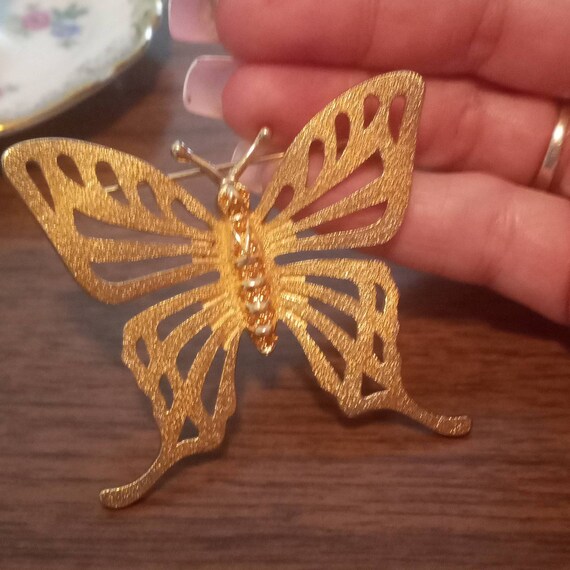 【貝モチーフが素敵】DIOR キャビネ ドゥ キュリオジテ ブローチ Vintage Designer Christian Dior Butterfly Brooch Boho Hippy