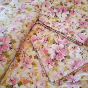 Soringmade pink rose/daisy/floral full size girls bedding flat/fitted sheet set and standard pillowcases