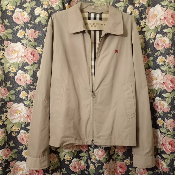 Mens Classic Burberry Brit Tan Sports Coat/windbreaker/bomber - Etsy