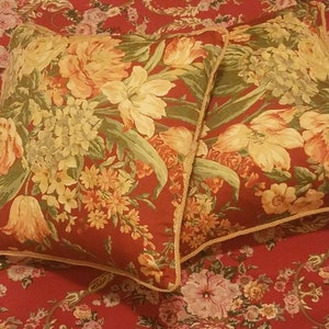 Ralph lauren &quot;desert plains&quot; floral/rose decorative feather throw pillows lilacs lillies daisies tulips Rare retired