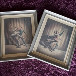 1950s Ballerina Lithograph Prints: Mid-Century Ballet Dancer Set