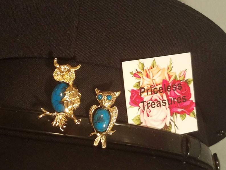 Pair of Owl scatter pinbrooches designer signed gerry/'s free shipping U.S only