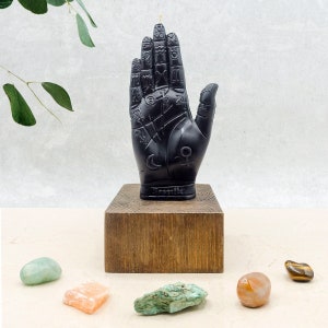 PALMISTRY HAND CANDLE - spiritual black candle, horoscope, spell, ritual, third-eye, all natural wax, palm reading, Chiromancy, zodiac