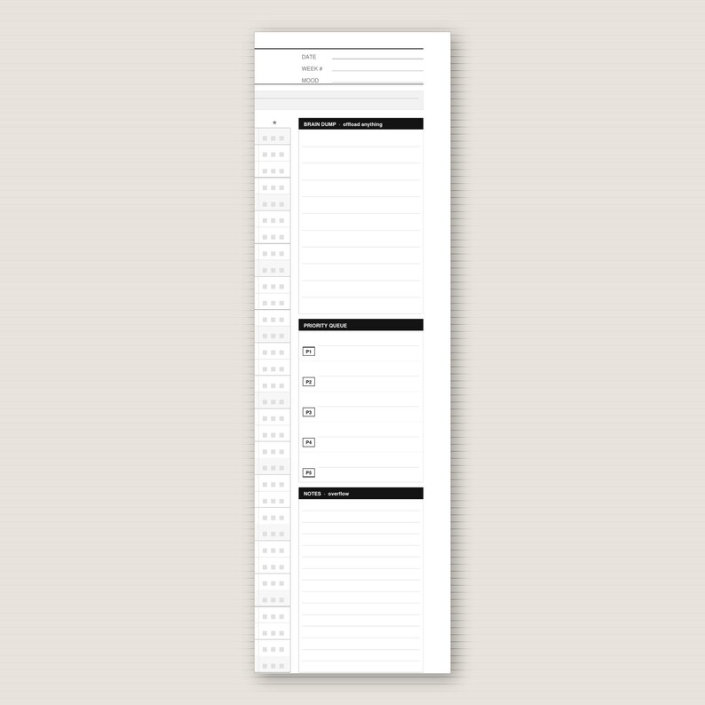 ADHD Daily Planner Printable | Time Block Schedule | Brain Dump ...