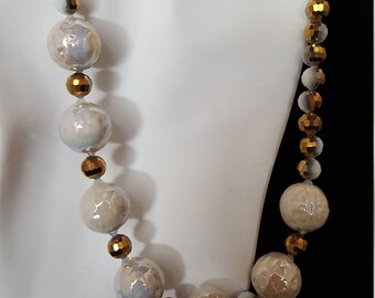 Jeanne Ceramics Large Two Tone Black/Cream Necklace main image 1