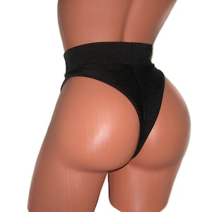 HIGH-WAISTED Schwarze Shorts / Weitere Farben erhältlich / High Cut Sides Pole Dancing Ravers Festive Burlesque Show Performance Antennen Fitness tragen