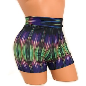 HIGH-WAISTED Purple vibration Shorts Pole Dancing Fitness Revers Festive Exotic Dance Outfit Burlesque Aerial Hoop Silks Slings Performance.