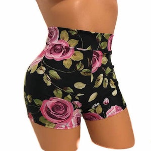 HIGH-WAISTED Pole Dancing Biker Shorts Fitness Revers Festive Exotic Dance Outfit Burlesque Aerial Hoop Silks Slings Performance.