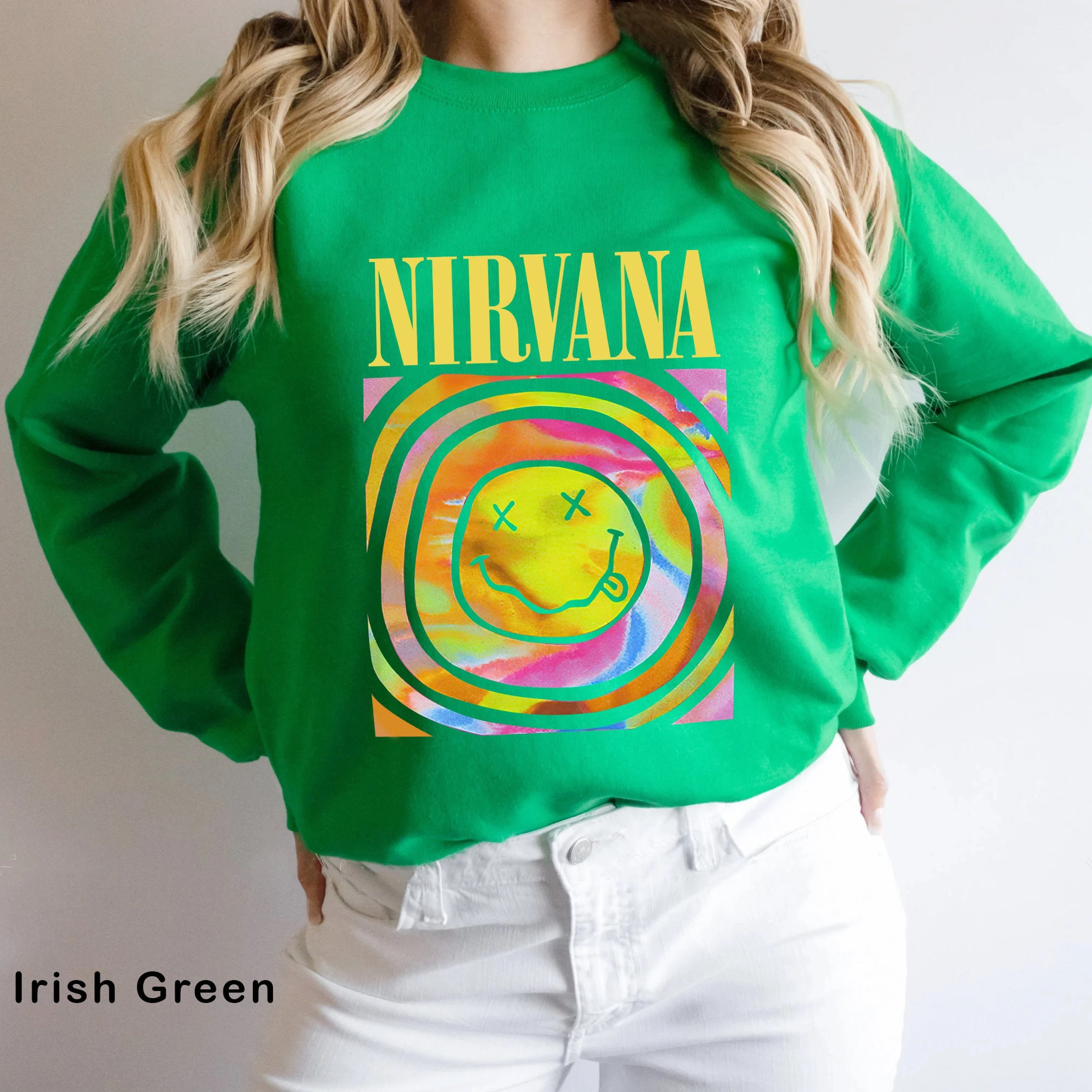 Discover Nirvana Smiley Face Sweatshirt | Smiley Face Sweatshirt | Heliconia Nirvana Sweatshirt