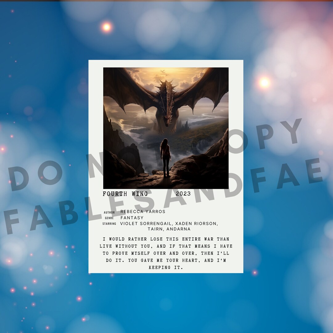 Fourth Wing Aesthetic Water Resistant Sticker for Kindles Etsy