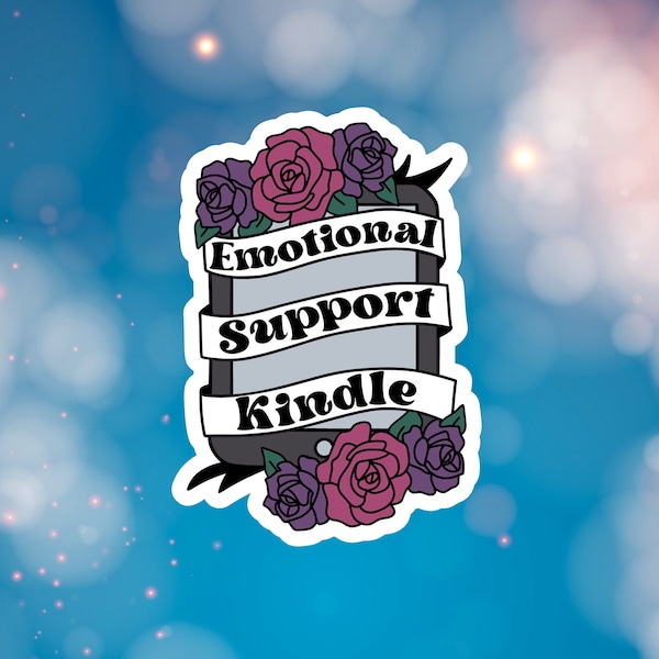 Emotional Support Kindle Sticker Etsy