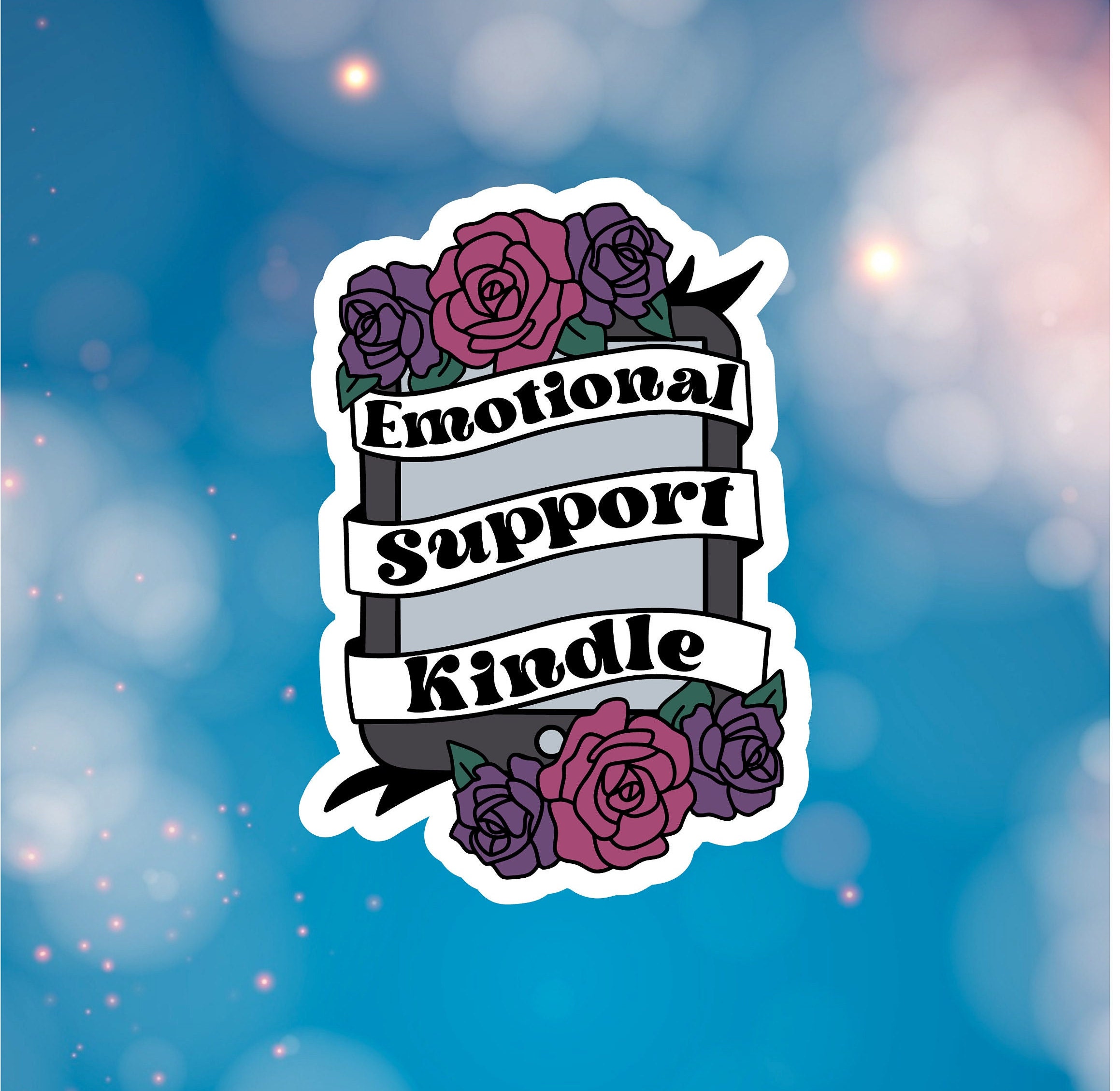 STICKYAME This Is My Emotional Support Kindle Sticker, Bookish Water  Assistant Die Cut Sticker for Laptop Phone Water Bottle Skateboard, Book  Stickers