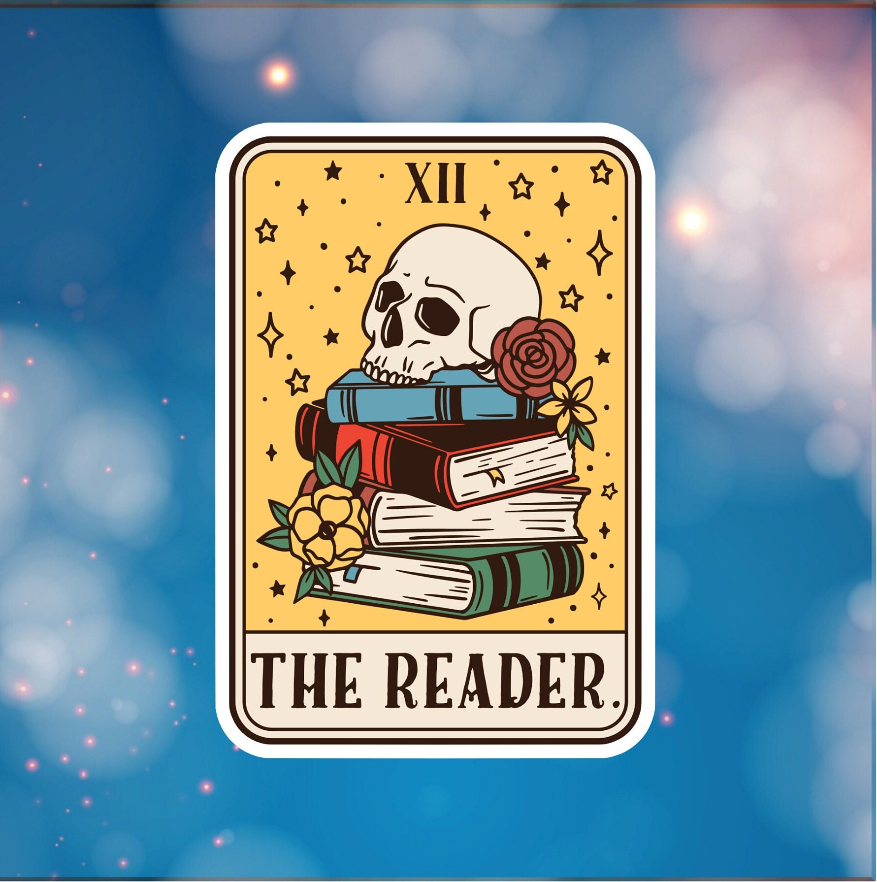 The Reader Tarot Card Book Inspired Water Resistant Vinyl Sticker