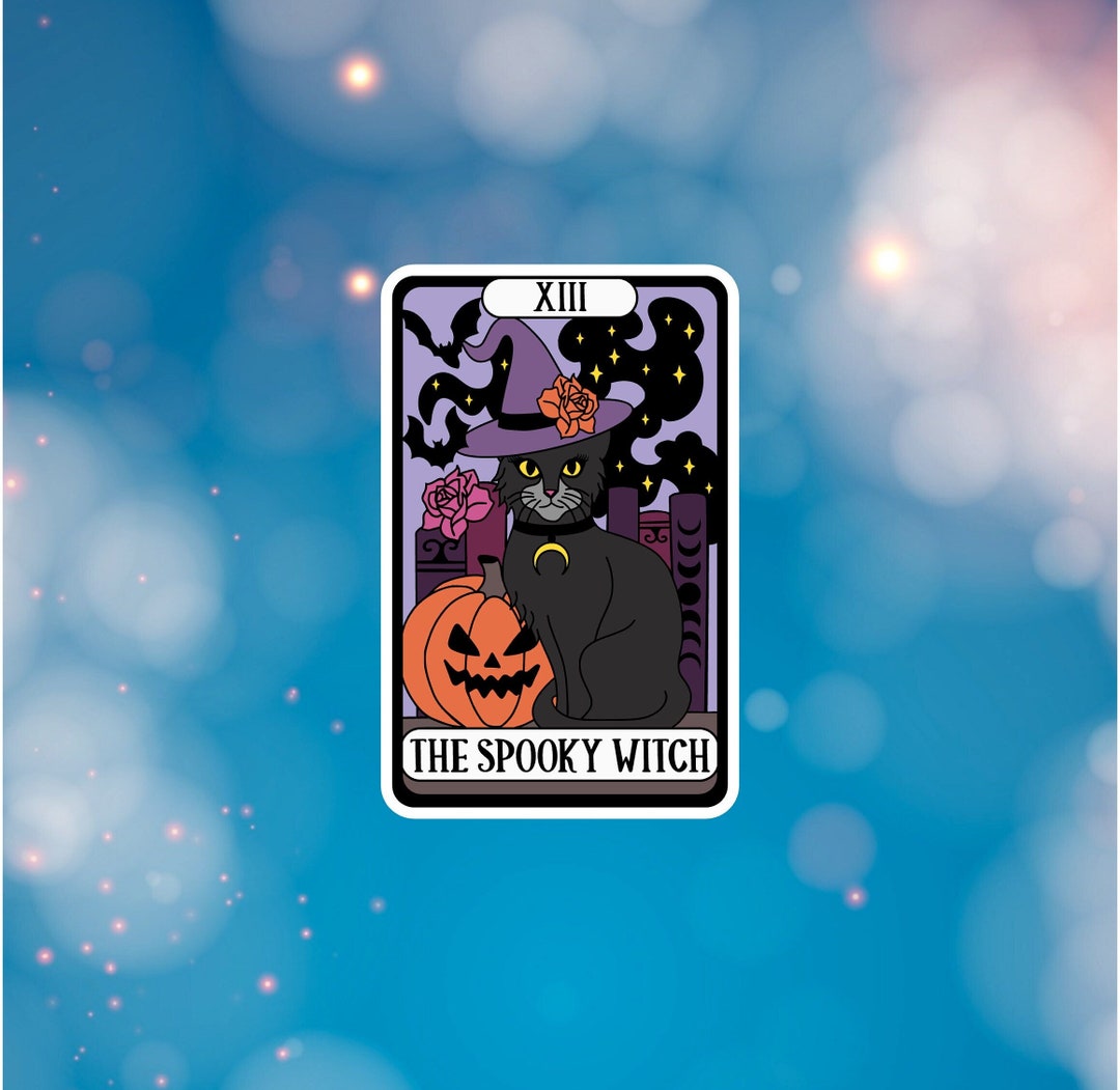 Spooky Witch Tarot Card.. Water Resistant Vinyl Sticker for - Etsy ...
