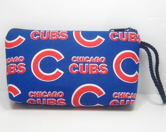 Chicago Cubs Baseball Montego Wristlet Wallet Cosmetic Phone Pouch Made in USA