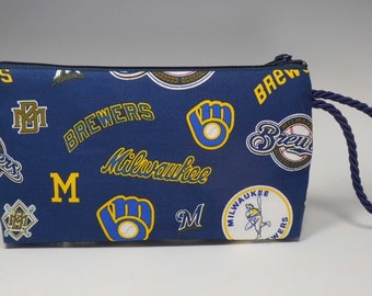 Milwaukee Brewers Montego Wristlet Wallet Cosmetic Phone Pouch Made in USA