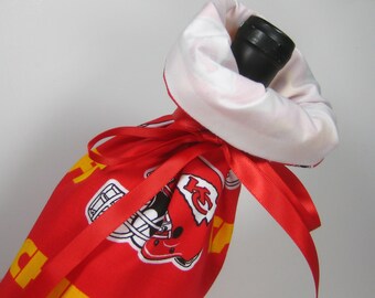 Chiefs Football Class Wrap Wine Gift Bag Made in USA
