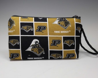 Purdue Boilermakers Montego Wristlet Wallet Cosmetic Phone Pouch, Made in USA
