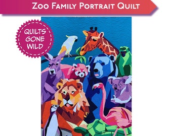 Patrón de edredón de retrato de familia del zoológico PDF