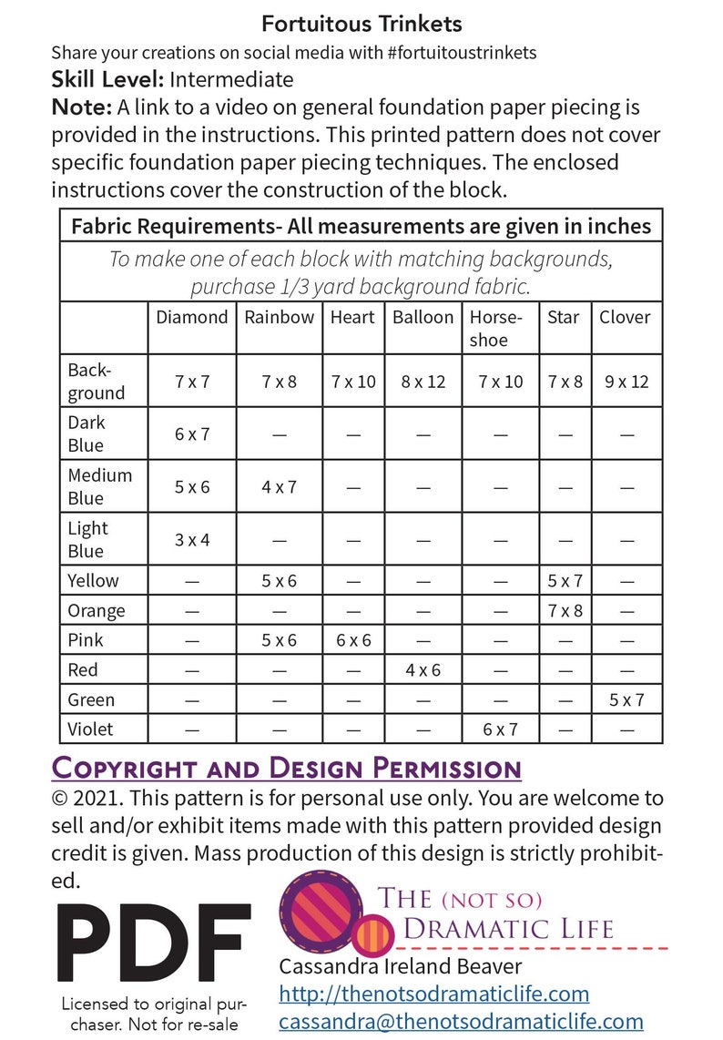 Fortuitous Trinkets PDF Pattern - Etsy